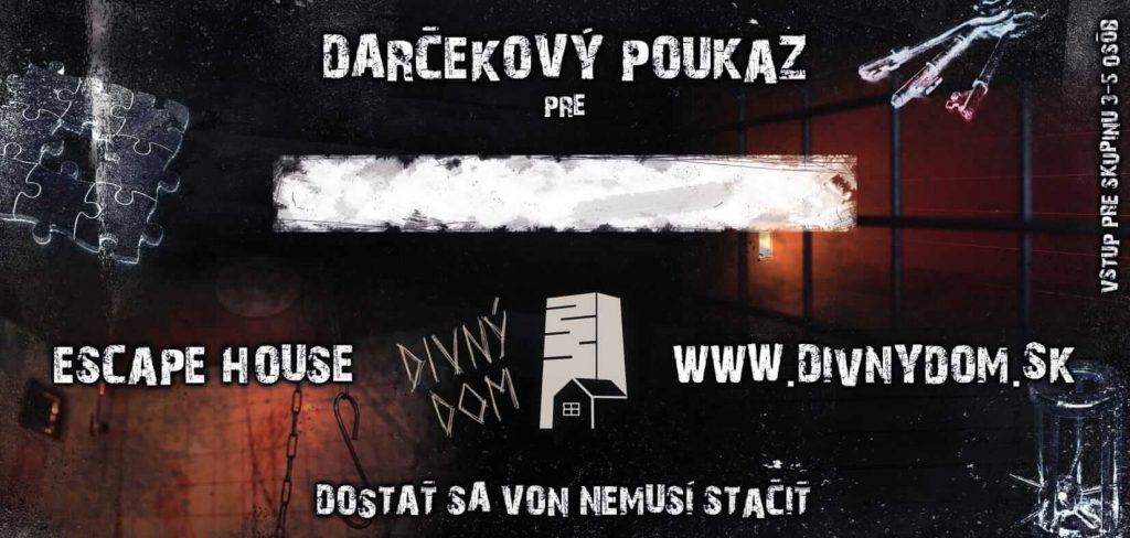 Escape room Bratislava - darčekový poukaz - Divný dom | zazito.ooo