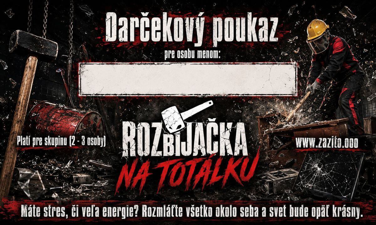 Darčekový poukaz na Adrenalínový zážitok Rozbíjačka na totálku - zažito